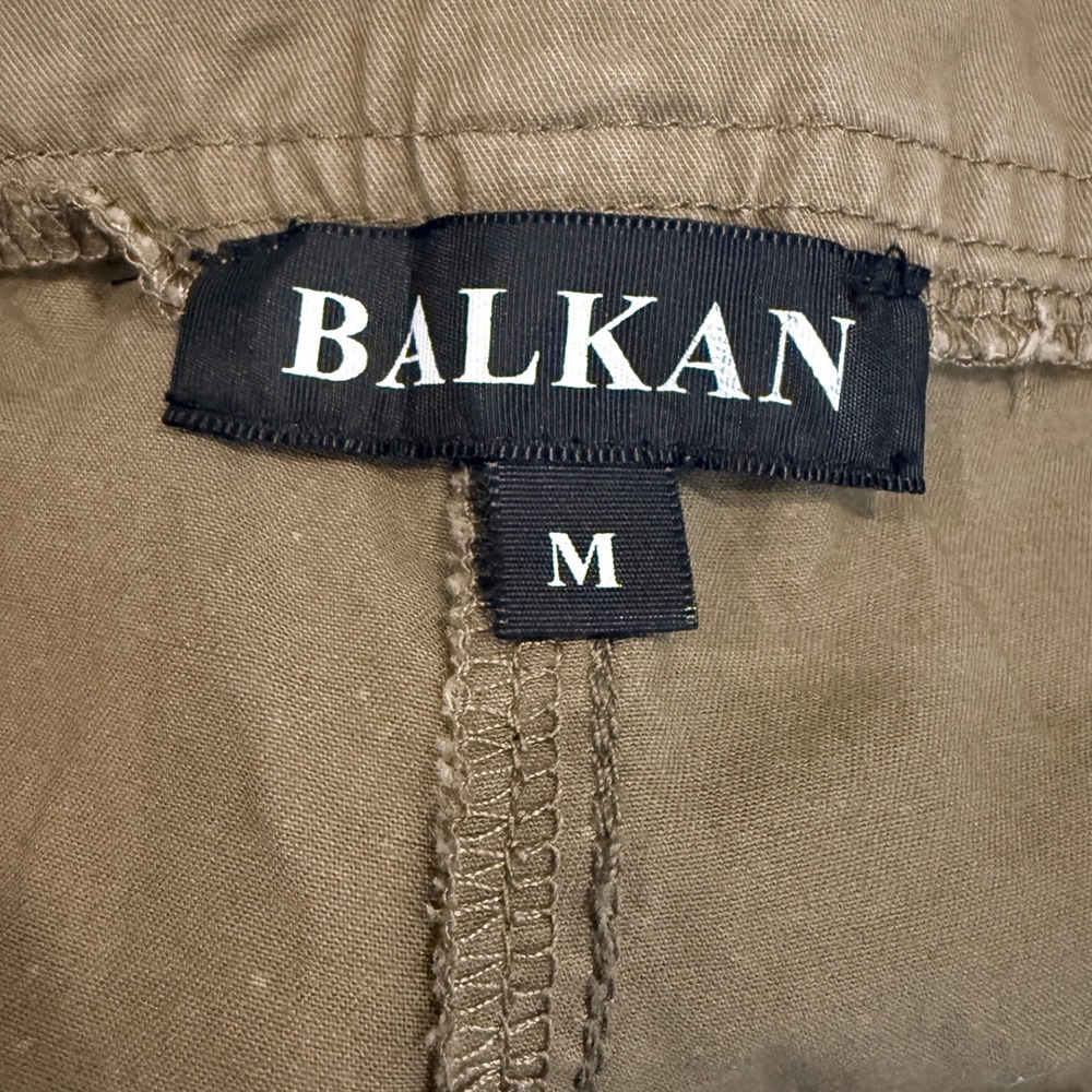 Balkan Womens Olive Green Asymmetrical Button Fly Cargo Utility Pants Size‎ M - Picture 2 of 11
